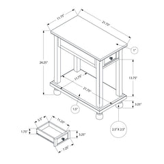 Accent End Table, Storage Drawer, Traditional - Espresso