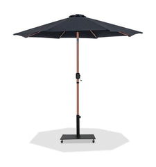 Fiji - Aluminum Patio Umbrella With Square Black And Teak Base