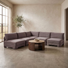 Hammond - Velvet Performance Fabric Upholstered 5 Piece Armless Sectional