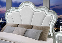Aria - King Bed With LED - Silver