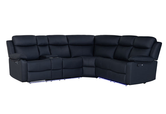 U6026 - 72A Right Arm Facing Sectional With LED And Speaker - Black