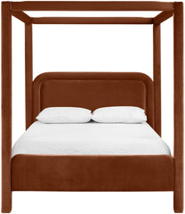Salina - Velvet Upholstered Bed - Cognac
