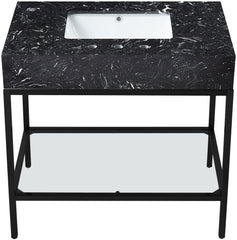 Marmo - Engineered Marble Bathroom Vanity With Black Base