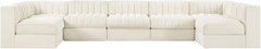 Rummi - Velvet Performance Fabric Upholstered 7 Piece Modular Sectional (With 2 Corner Chairs)