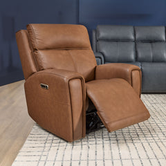 Warren - Power Recliner With Power Headrest & Lumbar - Light Brown