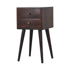 Mini 2 Drawer Nightstand - Walnut