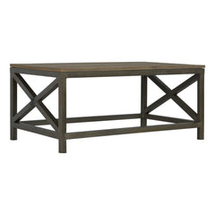 Industrial Cross Metal Coffee Table - Pewter