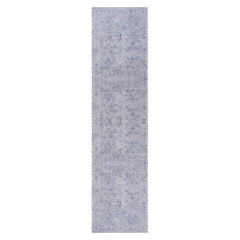 Maval - 2'6'' X 10' Washable Runner Rug - Blue / Cream