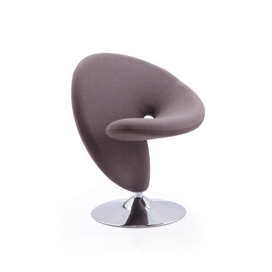 Modern Swivel Lounge Chair With Base - Gray
