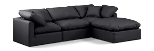 Indulge - Faux Leather 4 Piece Modular Sectional With Chaise