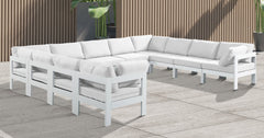 Nizuc - Outdoor Patio 11 Piece Modular Sectional With White Frame