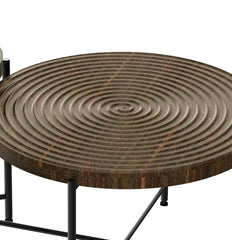 Coffee And End Table Set Waterproof Cover, Distressed Cylindrical Design, Legs Classic Rustic Charm (Set of 2)