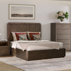 Athens - Queen Panel Bed - Dark Brown