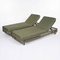Outdoor Chaise Lounge & Wheels, 5 Position Adjustable Backrest