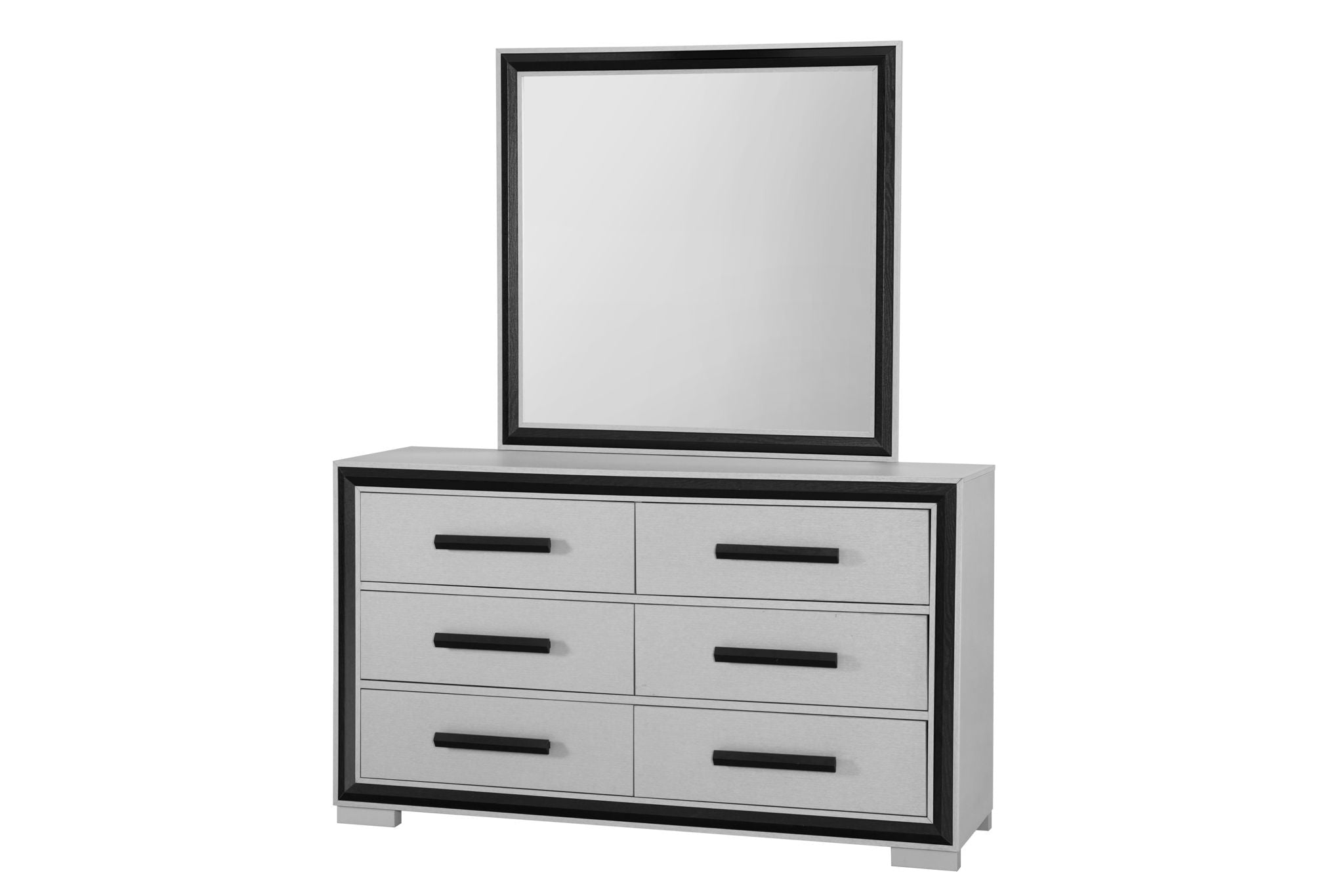 Amelia - 5 Piece Queen Bedroom Set (Queen Bed With LED, Cooler And Speaker) - Black / Gray