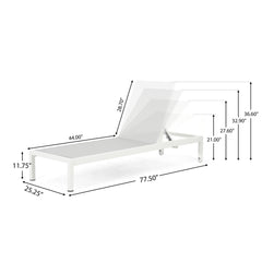 Outdoor Patio Chaise Lounge With 5 Reclining Positions