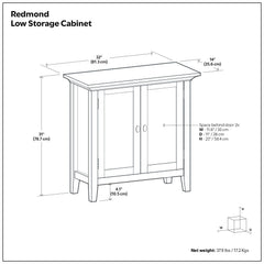 Redmond - Handcrafted Low Storage Cabinet