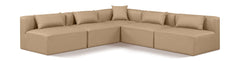 Cube - 5 Piece Modular Corner Armless Sectional - Tan