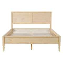 Classic Platform Bed Frame With Panel Headboard