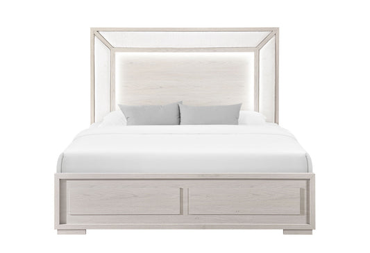 Clara - Queen Bed With LED - Beige