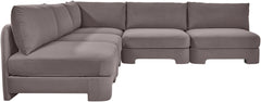 Hammond - Velvet Performance Fabric Upholstered 5 Piece Armless Sectional