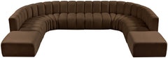 Arc - Velvet 10 Piece Modular Sofa - Brown