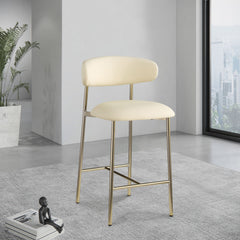 Lupita - Counter Stool With Brushed Gold Frame (Set of 2)