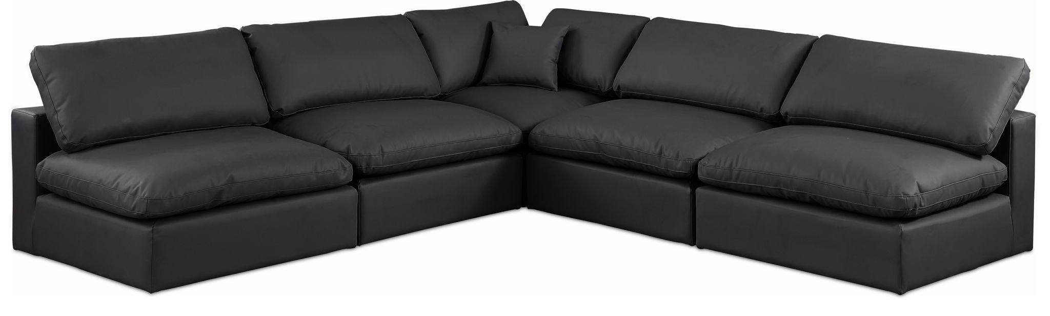 Comfy - 5 Piece Faux Leather Modular Corner Armless Sectional