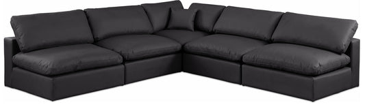 Comfy - 5 Piece Faux Leather Modular Corner Armless Sectional
