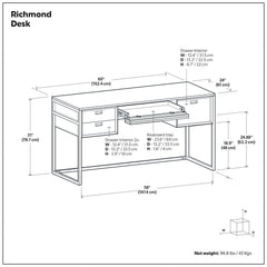 Richmond - Desk - Rustic Natural Aged Brown