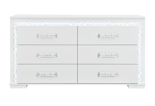 Naomi - 4 Piece Bedroom Set (King Bed, Dresser, Mirror, Nightstand) - Silver Marble