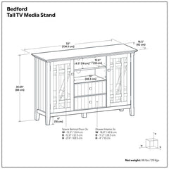 Bedford - Handcrafted Tall TV Media Stand