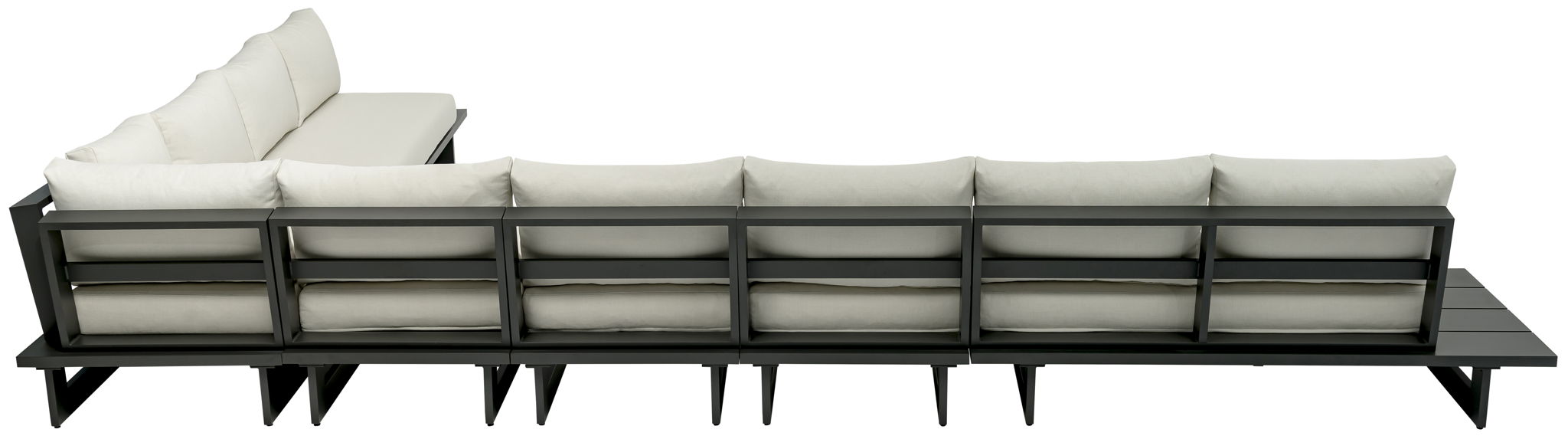 Maldives - 7 Piece Water Resistant Outdoor Patio Modular Sectional With Gray Base