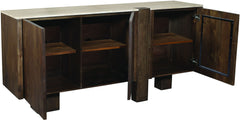 Pietra - Travertine And Mango Wood Sideboard / Buffet - Brown / Beige