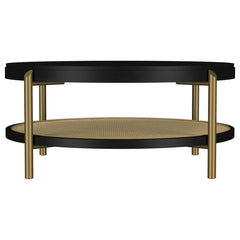 Arini - Round Coffee Table With Storage Shelf