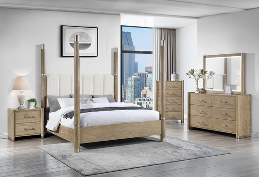 Santo - 5 Piece Queen Bedroom Set - Light Brown
