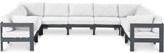 Nizuc - Outdoor Patio 9 Piece Modular Sectional With Gray Frame