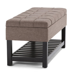 Saxon - Upholstered Transitional Storage Ottoman Bench