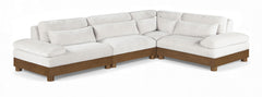 Turin - Chenille Fabric Upholstered Modular Sectional - Cream