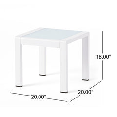 Cape Coral - Contemporary Side Table With Frosted Glass Top