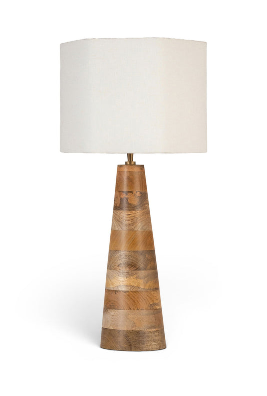 Juniper - Mango Wood Base And Linen Textured Fabric Shade Table Lamp