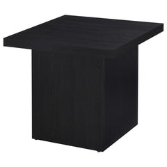 Devar - Square Engineered Laminate End Side Table - Black