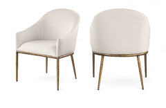 Ferro - Upholstered Dining Arm Chair With Brushed Gold Legs