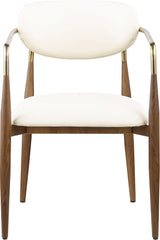 Ronda - Vegan Leather Upholstered Dining Arm Chair - Walnut Legs