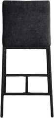 Reeves - Chenille Fabric Upholstered Counter Stool (Set of 2) - Black Base