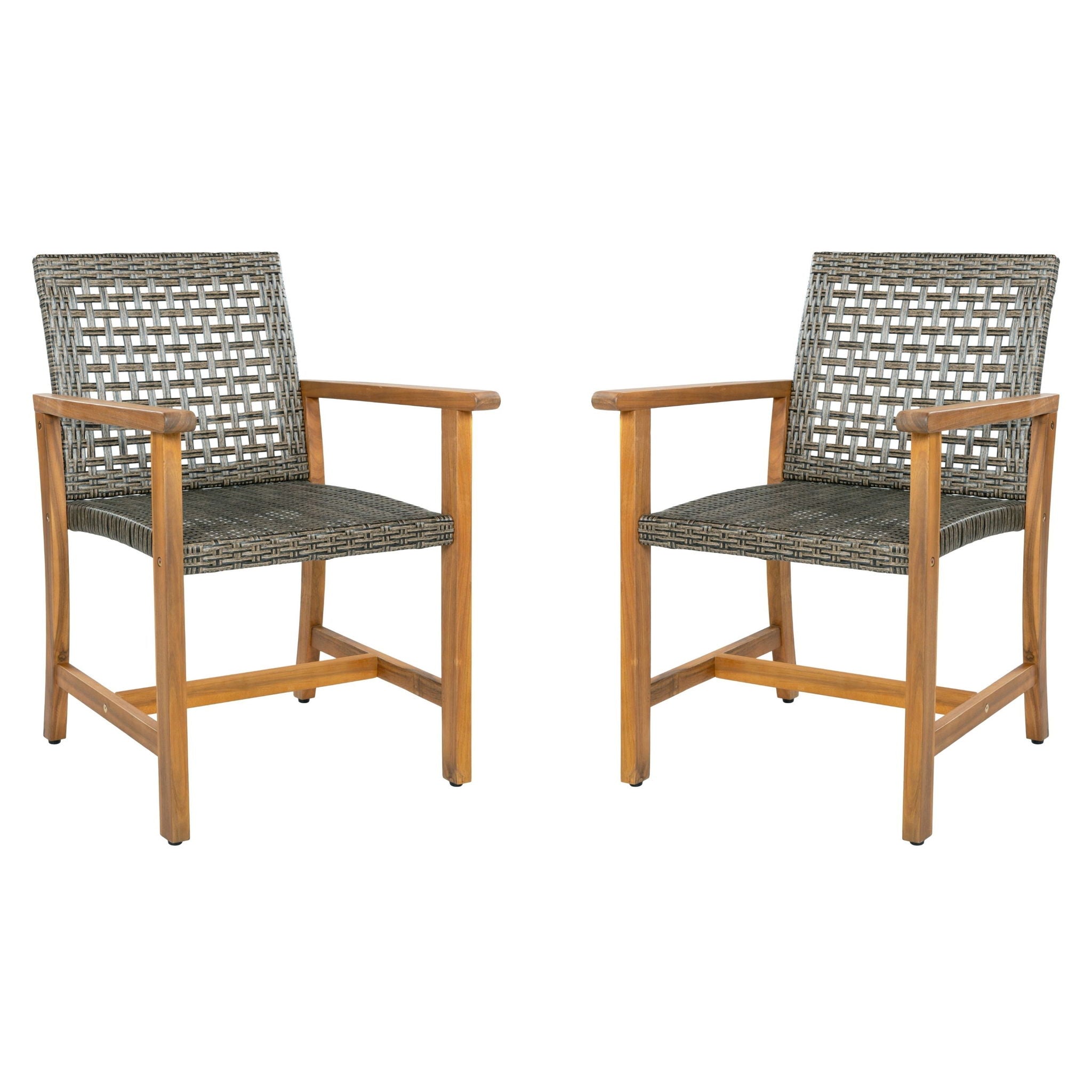 Outdoor Dining Chairs (Set of 2) - Mocha / Teak