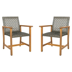 Outdoor Dining Chairs (Set of 2) - Mocha / Teak