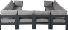 Nizuc - Outdoor Patio 10 Piece Modular Sectional With Gray Frame