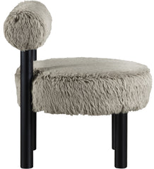 Ambre - Vegan Shearling Fabric Upholstered Accent Chair - Taupe