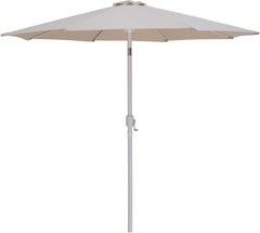 Fiji - Aluminum Patio Umbrella With Square Teak And White Base
